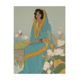 Paul Jacoulet, La Poetesse Indienne, color woodblock print on paper
