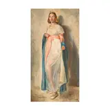 George Chann, Woman in a White Dress, oil on canvas
