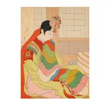 Paul Jacoulet, La Mariee, Seoul, Coree, color woodblock print on paper