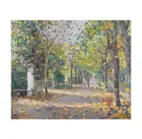 Pierre Bittar, Figures Strolling in a Park, oil on canvas