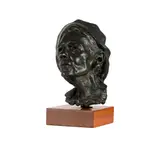 A Patinated, Untitled, bronze head of a man