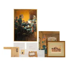 Sidney H. Riesenberg, Sidney HRiesenberg1885-1971Surrender of General Leedepicting the general in the McLean House, April 9, 1865;, oil on canvas, relinedsigned lower right; together with a print and documents34