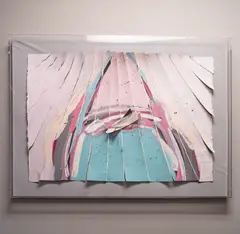 : by Jack Schultz, Mixed Media Abstract1986, mixed media modern abstract, offered Mar 2025
