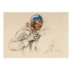 Géo Ham, : La Pilote Bugatticolor, lithograph