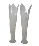 : Pair of Flame Torchieresclear, frosted and molded by Shlomi Haziza, acrylic; one, offered Feb 2025