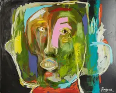 Laurent Proneur, LaurentProneurB. 1969Untitled (Abstract Face), oil on canvassigned lower right48 x 60 in. (121.9 x 152.4 cm.)