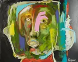 Laurent Proneur, LaurentProneurB. 1969Untitled (Abstract Face), oil on canvassigned lower right48 x 60 in. (121.9 x 152.4 cm.)