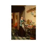 Francois Jacobs, Interior Scene, oil on wood board