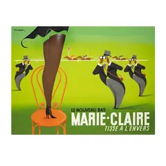 Pierre Fix-Masseau, Marie Claire: Le Nouveau Bas Tisse A L'Envers, 1947, rare lithograph poster