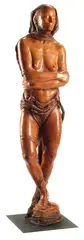 Standing Figure with Crossed Arms by Bruno Baratier, Life-size leather-clad sculpture, offered Nov 2023
