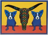 Cow Dogs by George Rodrigue, silkscreen on paper, offered Jul 2022