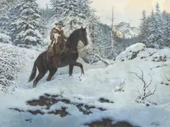 Late Return by Marvin Nye, watercolor and gouache painting on paper, offered Jun 2022