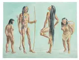 Tom Jones, Indians of the Coastal Bend of Texas, watercolor painting on paper
