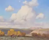 W. Steve Seltzer, Native American Riders on the Plateau, oil on canvas