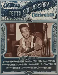 Antone's Tenth Anniversary Celebration by Danny Garrett, 1985, Texas music poster, offered Jun 2022