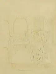 Julius T. Bloch, to Ilse and Raymond with love, ink and watercolor painting on paper