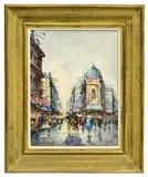 Antonio DeVity, Framed, oil painting on canvas, City Street Scene