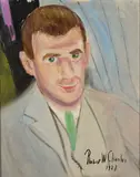 Portrait of a Man with Green Eyes by Robert W. Charles, 1927, Oil on canvas, offered May 2023