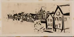 Henry Kallem, Monhegan, Woodblock print on paper