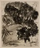 Marc Chagall, Le Lion et l'Ane Chassant aus "Les Fables de La Fontaine", 1952, Etching on paper