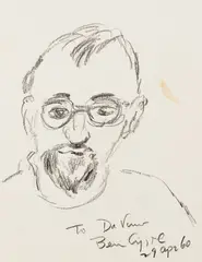Nathaniel Kaz, Portrait of a Man, 1960, Pencil on paper