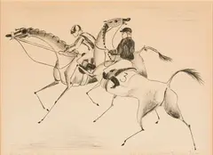 Dahlov Ipcar Am., Track Lining Up, Lithograph on paper
