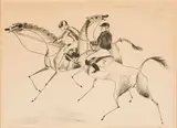 Track Lining Up by Dahlov Ipcar, Lithograph on paper, offered May 2023