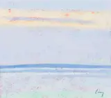 Haze on the Reach by Tom Curry, Oil pastel on paper, offered May 2023