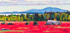 Acadia by Tom Curry, Oil pastel on paper, offered May 2023