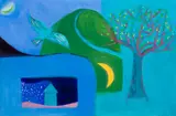 Heidi Daub, Heidi Daub Am. (21st Century) "From Over the Green Hill", Tempera on paper