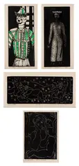 Henry Kallem, Four Works, Woodblock prints on paper