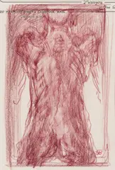 Hyman Bloom, CadaverOil, pastel on letterhead