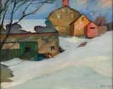 The Old Jail by Joseph Davol, Oil on board, offered Aug 2022