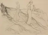 Charles Herbert Woodbury, Three Woman on Cliff