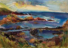 John Shayn, Ogunquit Maine, Perkins Cove, 1950, Watercolor on paper