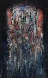 Fleur Bleue, en Bouquet Polychrome sur Fond Noir No. 12 by Tsingos Thanos, 1956, Oil on canvas, offered Aug 2022