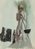 Robert McGinnis, Exit Dying, Watercolor and gouache on board