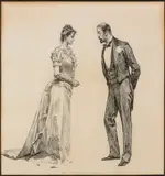 Charles Dana Gibson, Courtship, Ink on paper