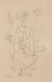 Robert Gwathmey, Mother and Child, Ink on paper