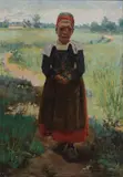 Benjamin Tupper Newman, Brittany Girl, 1887, Oil on canvas, unframed
