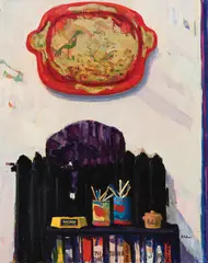 Alfred Chadbourn, Cat on Radiator with Tray, 1991, Oil on canvas
