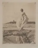 Anders Zorn, The Swan, 1915, Etching