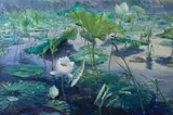 Lotus by Yao Youxin, 1986, Oil on canvas, offered Mar 2022