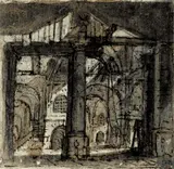 Interior View by Giovanni Battista Piranesi, Ink and wash on paper, offered Mar 2022