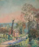 Albert Lebourg, Le Chemin au Printemps à Saint-Vaast d'Equiqueville près Dieppe, 1928, Oil on canvas