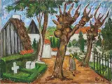 Waldo Peirce, Sollerod Cemetery, Denmark, 1956, Oil on canvas, unframed Initialed and