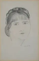 Robert Laurent, Head of a Woman, Pencil on paper