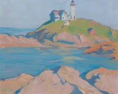 Nubble Light by Elwyn George Gowen, 1937, Oil on board, offered Mar 2022