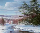 Carl Wuermer, Brook In Winter, Oil on canvas