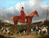 Lord Gill and the Cheshire Hounds by Henry Calvert, 1854, Oil on canvas, offered Mar 2022